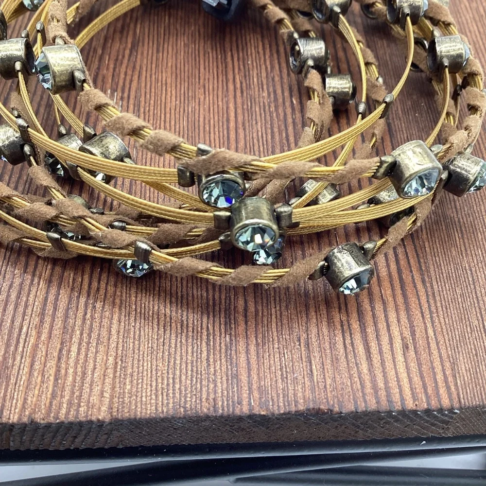 2017. Boho-Inspired Copper & Diamond Stacking Bracelets – Set of 10